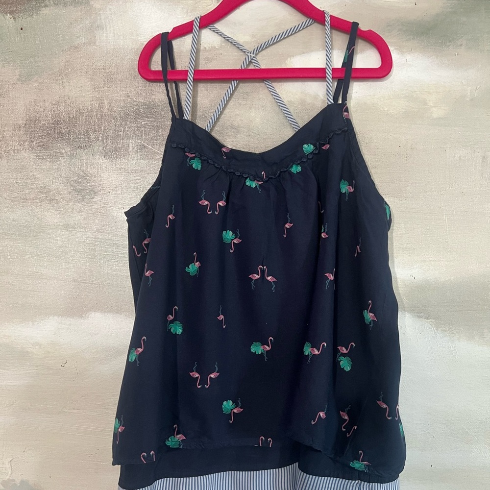 abercrombie kids Black Flamingo & Leaf Print Strappy Tank